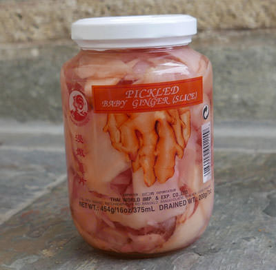 泰国腌制的生姜（切成薄片），16盎司罐子