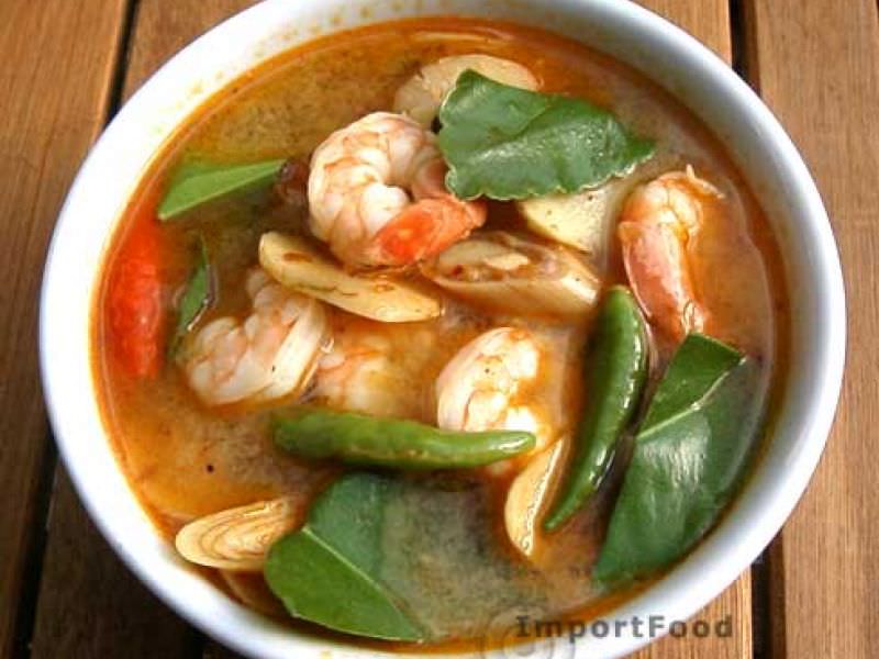 泰国大虾汤用柠檬草，'汤姆yum goong'