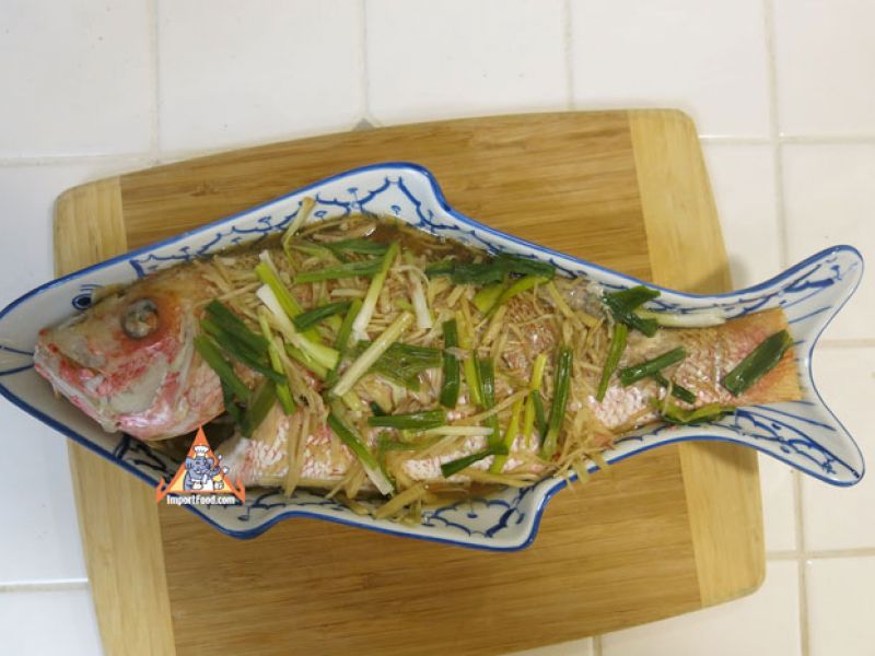 泰国生姜蒸的鱼，pla nung khing