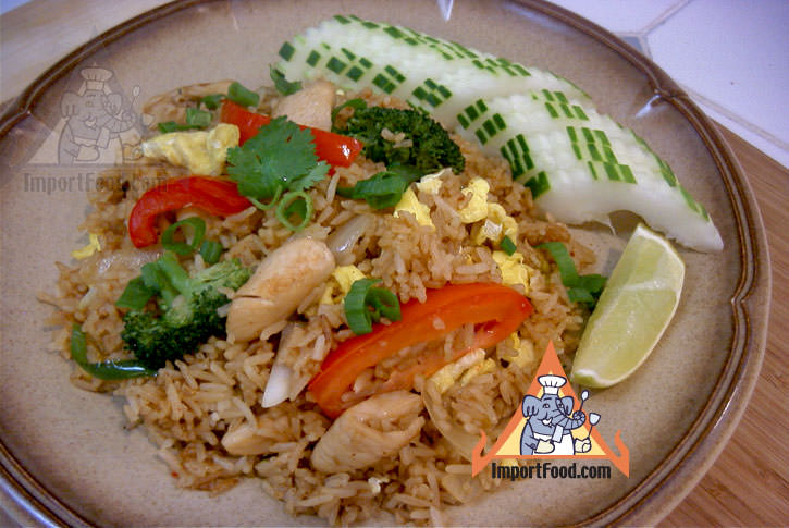 泰国炒饭用鸡，'khao pad namprik pao sai kai'