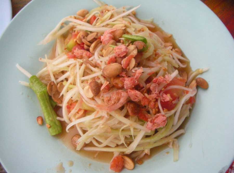 泰国绿色番木瓜沙拉，'Som tum'