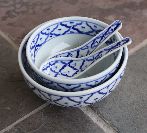 手绘泰国陶瓷，一套汤匙