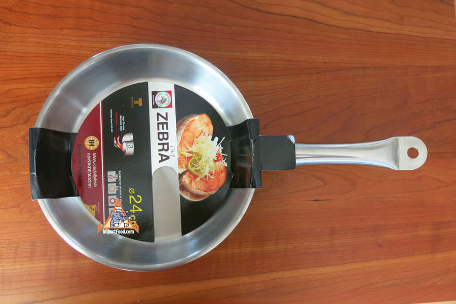 Thai Stainless Frying Pan, Zebra-Head Chef Series, 10