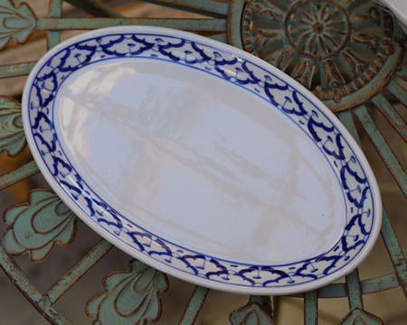 泰国陶瓷，椭圆形盘子，11英寸
