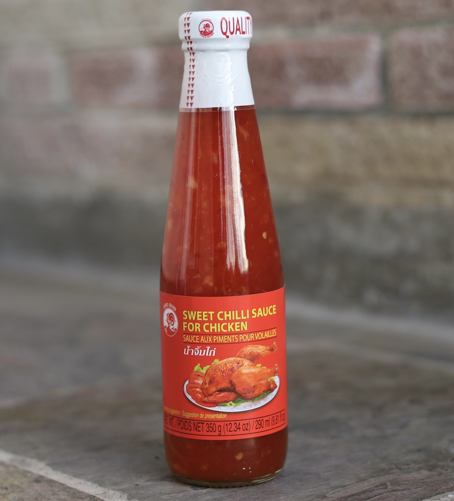 泰国甜辣椒酱，用于鸡肉，公鸡品牌