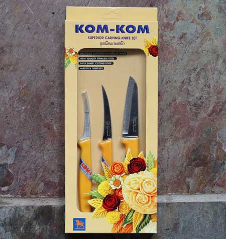 Kom-Kom水果和蔬菜雕刻刀套件，3件