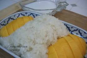 泰国甜米饭和芒果，“ Khao Neeo Mamuang”